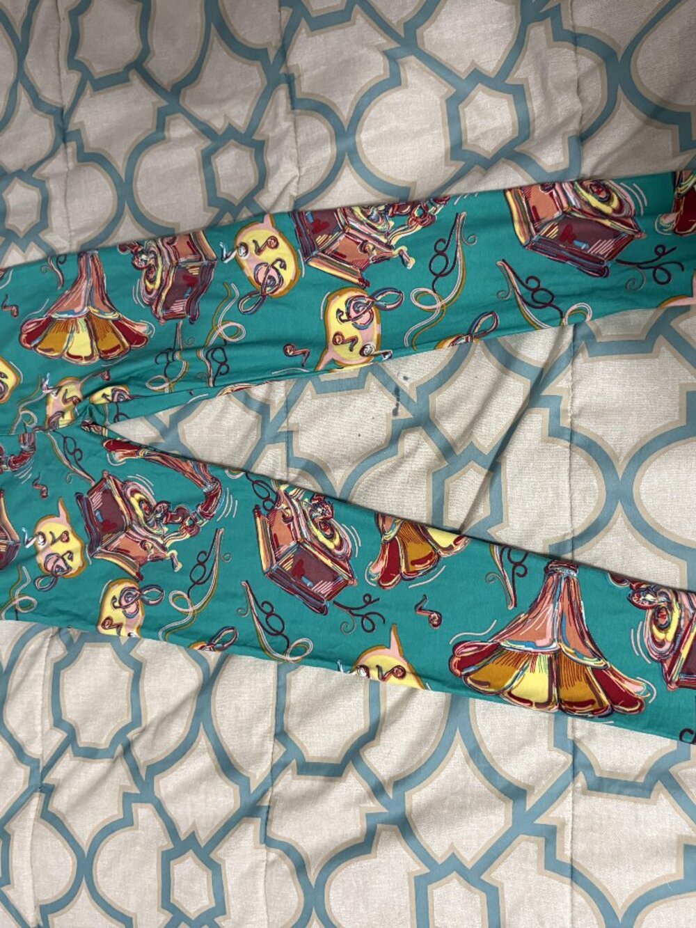 NWOT LuLaRoe Teal Music Gramophone Print Leggings One Size 💚